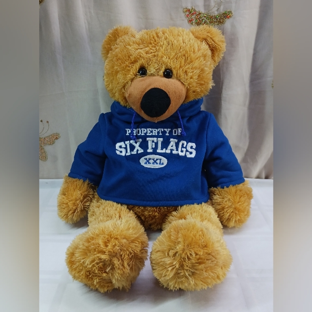Six Flags Exclusive Plush Bear With Hoodie / 24in
